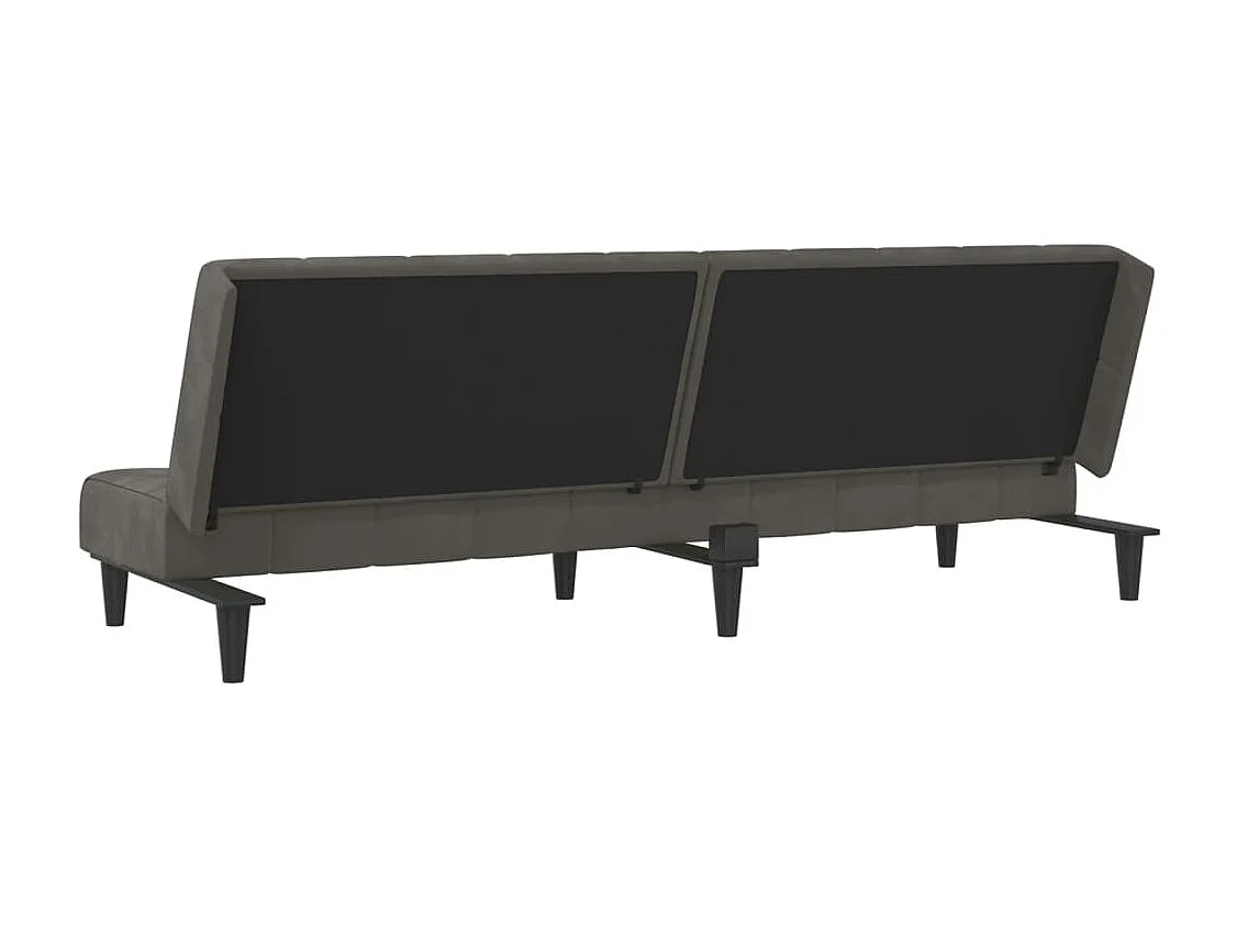 Sofá cama de 2 plazas de terciopelo gris oscuro