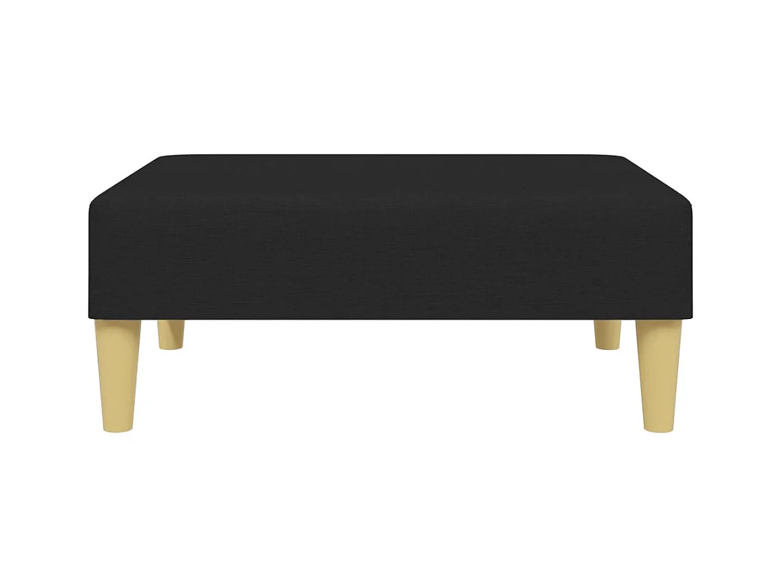 2-zits slaapbank met kussens en voetenbank in zwarte stof