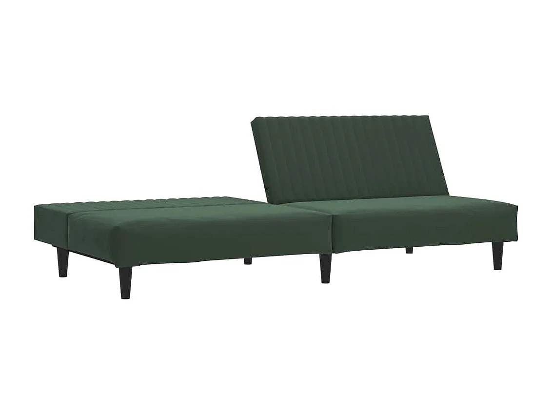 Sofá cama de 2 plazas de terciopelo verde oscuro
