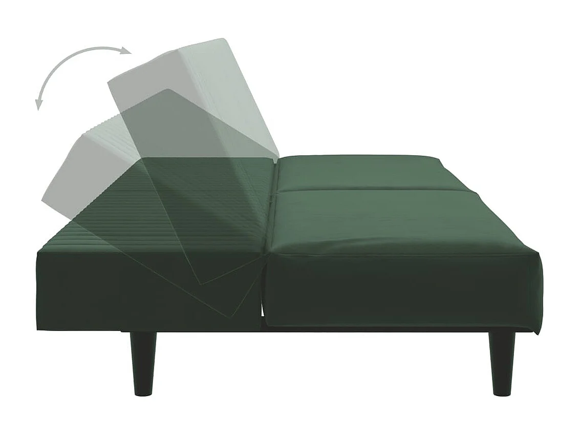 Sofá cama de 2 plazas de terciopelo verde oscuro