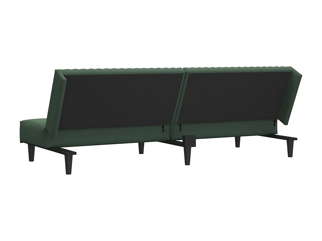 Sofá cama de 2 plazas de terciopelo verde oscuro