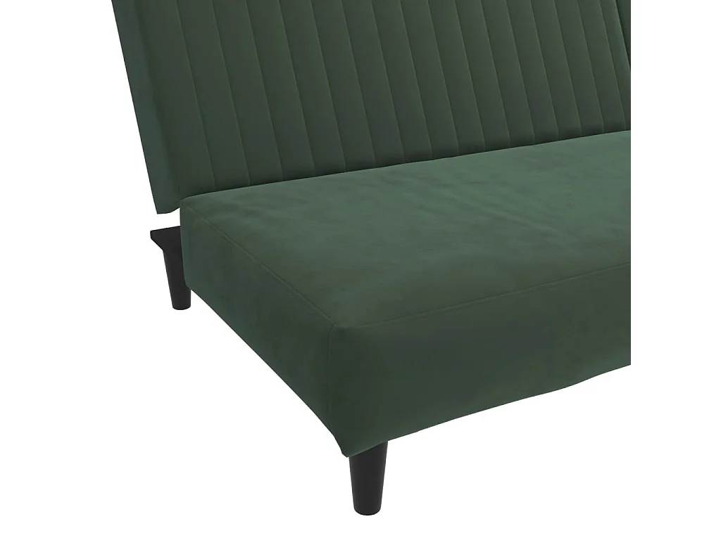 Sofá cama de 2 plazas de terciopelo verde oscuro