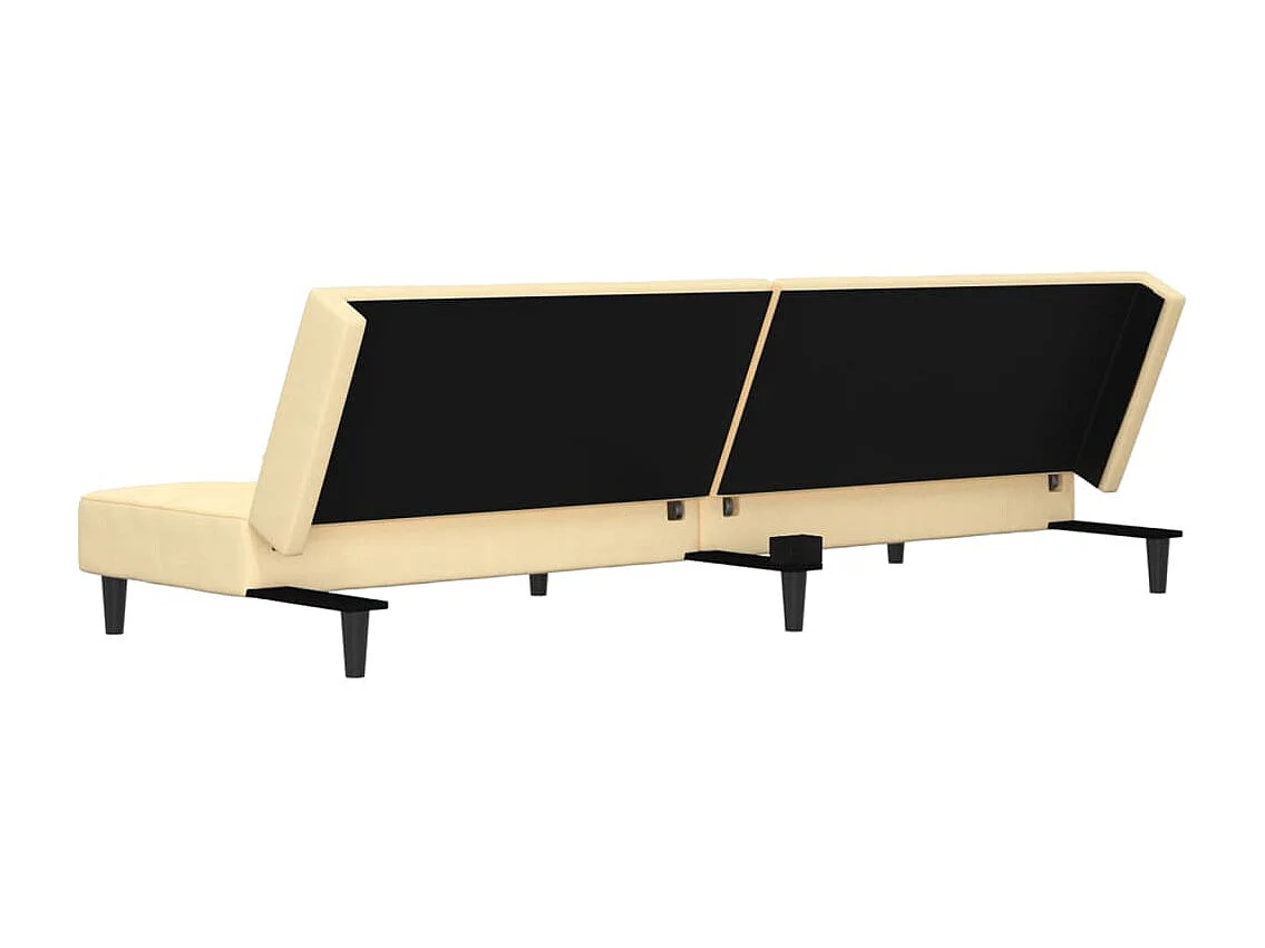 Sofá cama de 2 plazas con dos almohadas de terciopelo crema