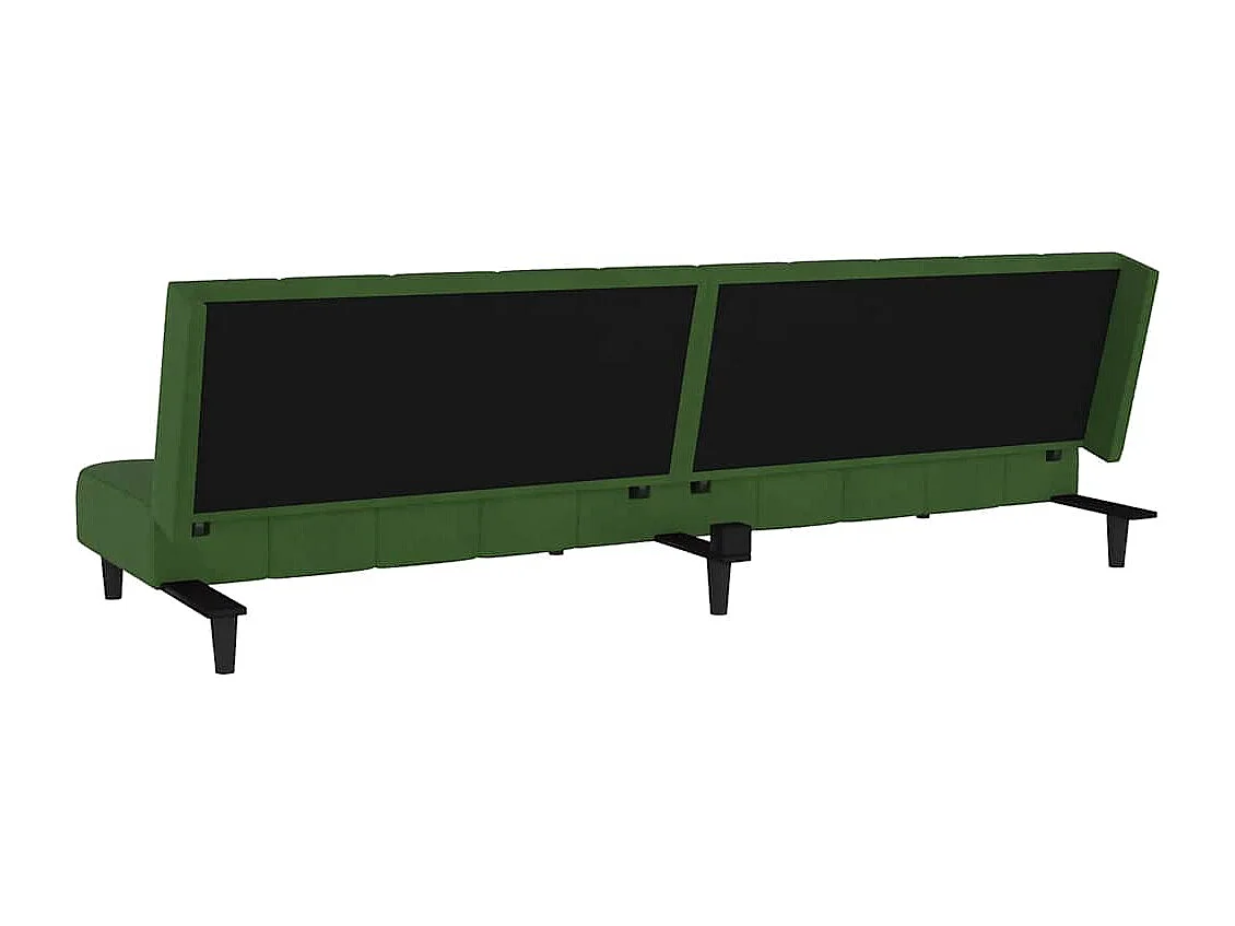 Sofá cama de 2 plazas de terciopelo verde oscuro