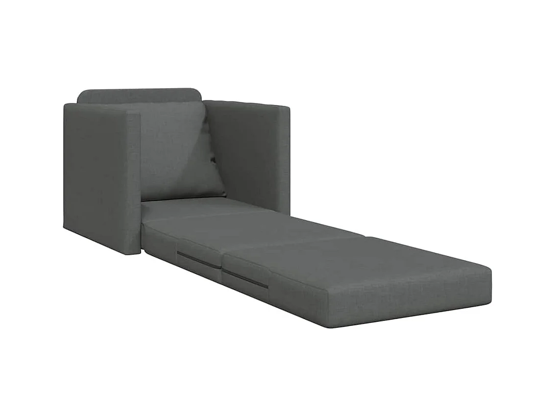 Divano letto con cuscino Tessuto grigio scuro 74 x 77 x 81 cm