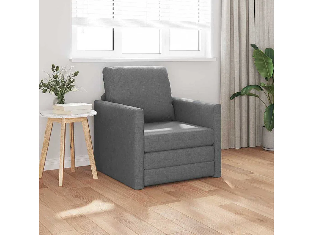 Canapé-lit avec coussin Gris foncé 74 x 77 x 81 cm tissu