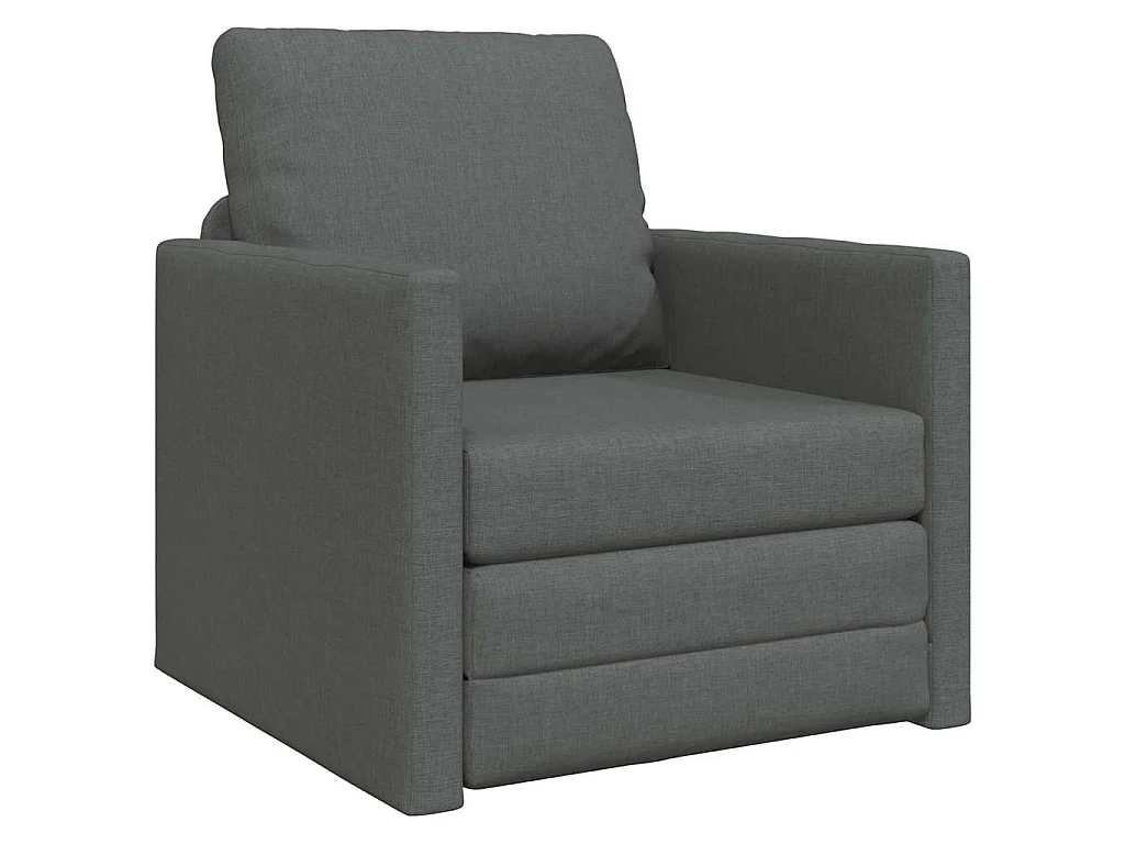 Canapé-lit avec coussin Gris foncé 74 x 77 x 81 cm tissu