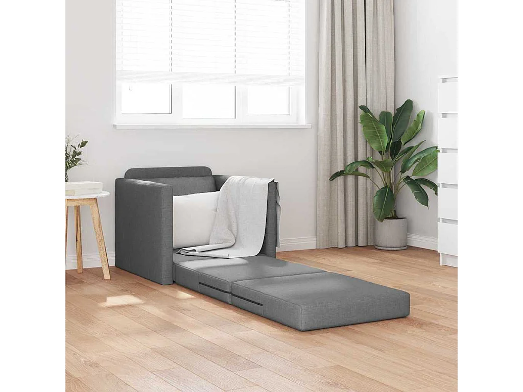 Canapé-lit avec coussin Gris foncé 74 x 77 x 81 cm tissu