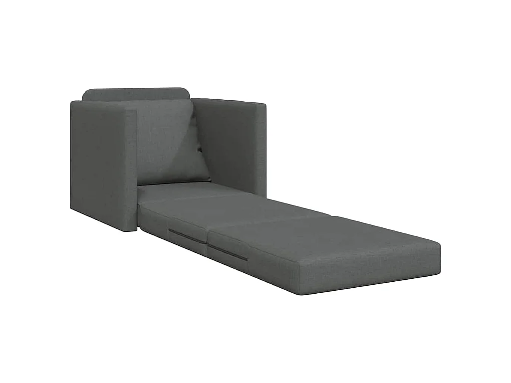 Canapé-lit avec coussin Gris foncé 74 x 77 x 81 cm tissu