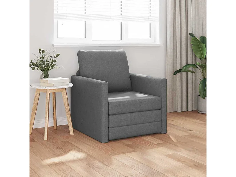 Canapé-lit avec coussin Gris foncé 74 x 77 x 81 cm tissu