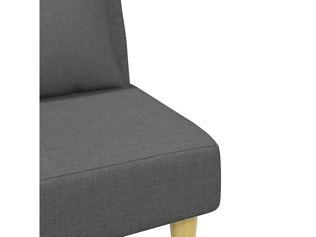 Sofá cama de 2 plazas con almohadas y reposapiés en gris oscuro
