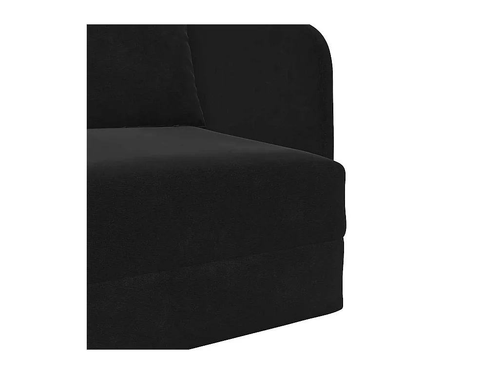 Divano letto nero 65 x 80 x 83 cm in velluto