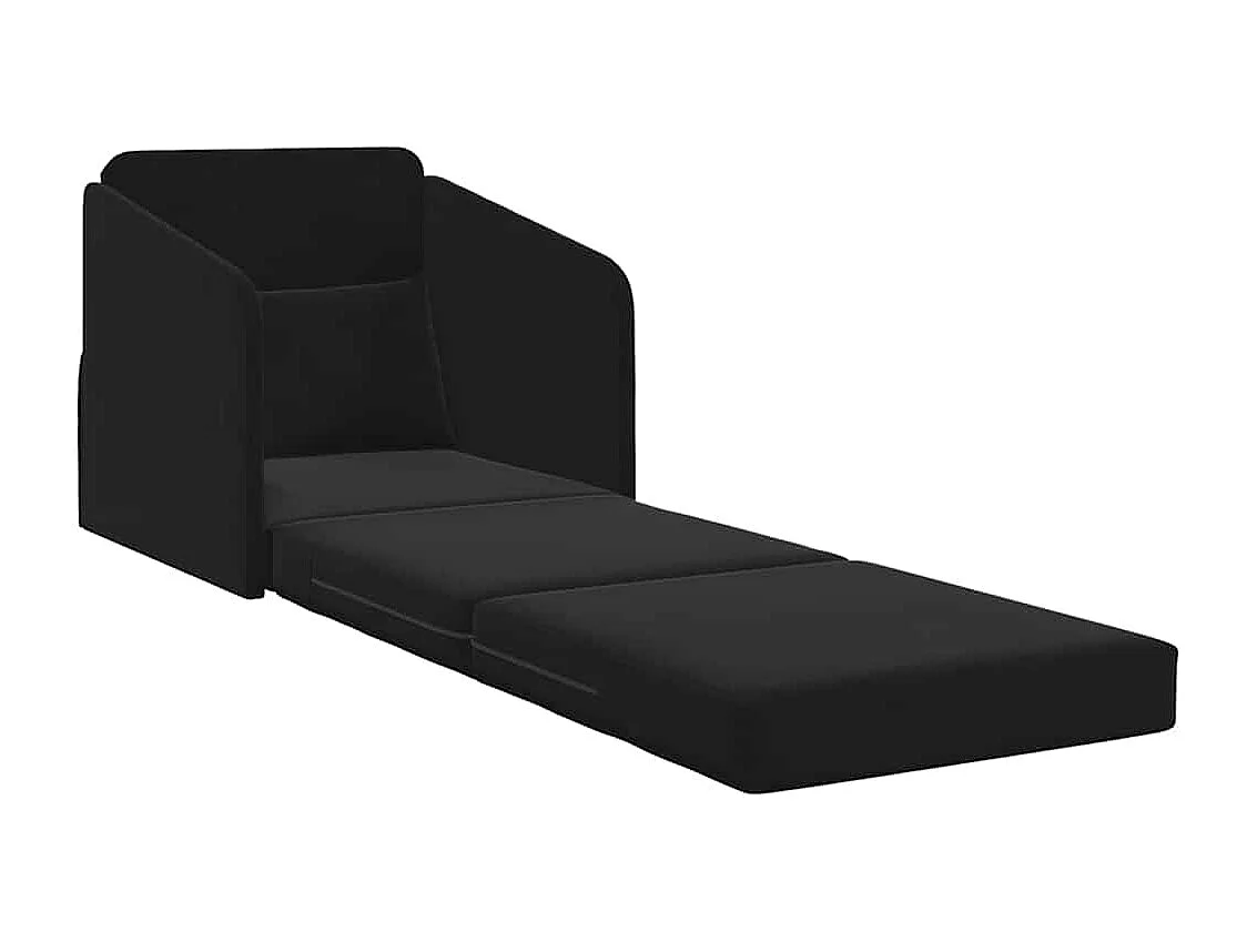 Zwarte slaapbank 65 x 80 x 83 cm fluweel