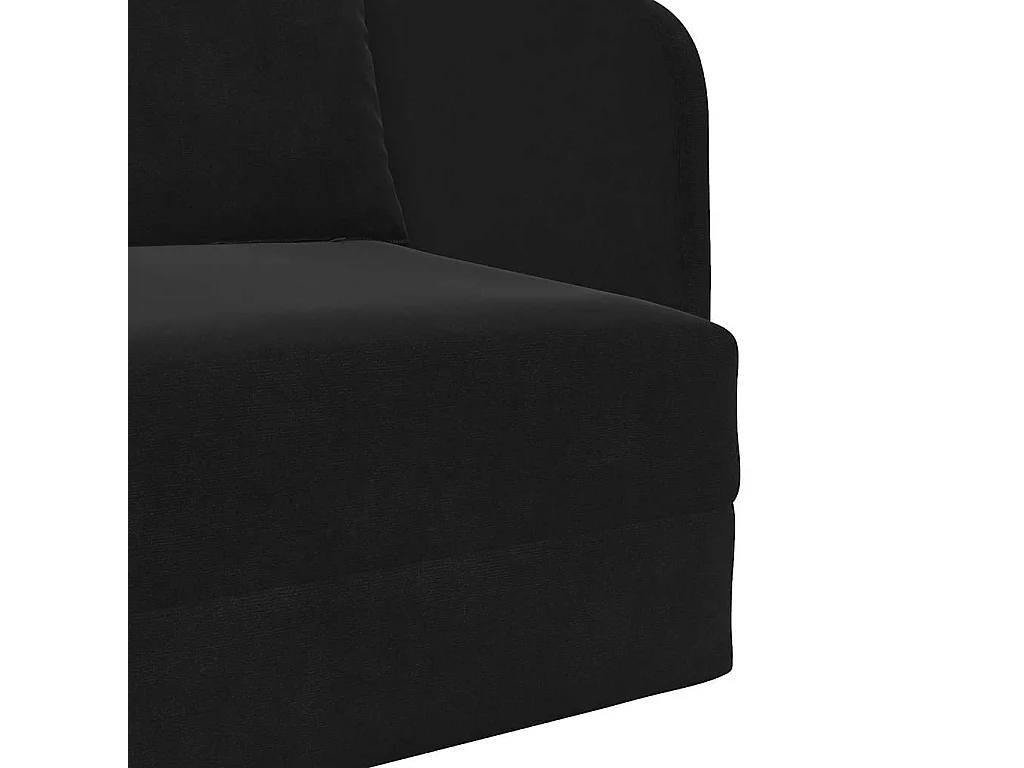 Zwarte slaapbank 65 x 80 x 83 cm fluweel