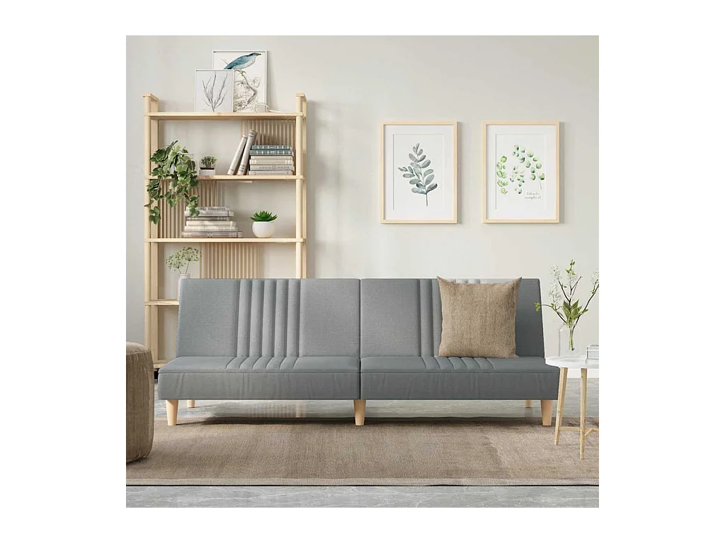 Hellgraues Stoffschlafsofa