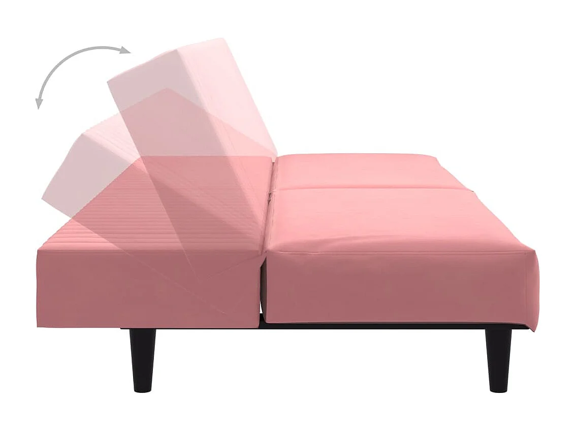 Sofá cama de 2 plazas de terciopelo rosa