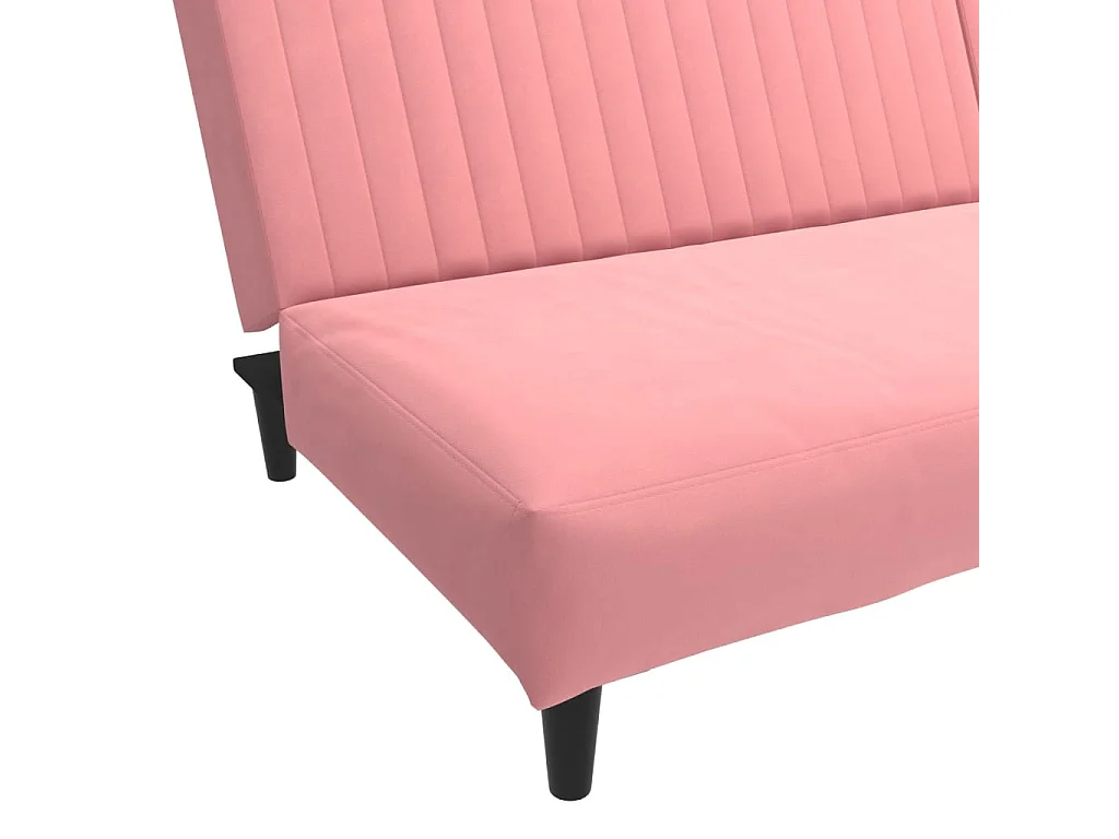 Sofá cama de 2 plazas de terciopelo rosa