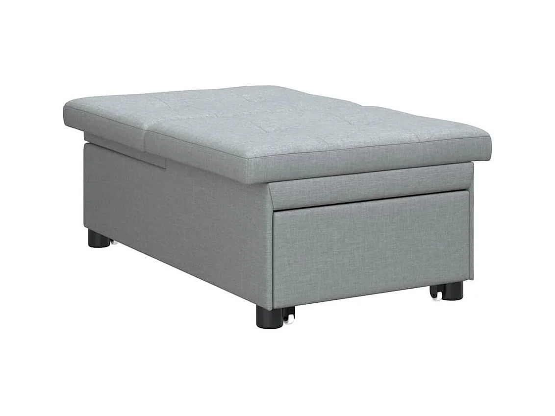 Divano letto grigio chiaro 194 x 67 x 37 cm tessuto