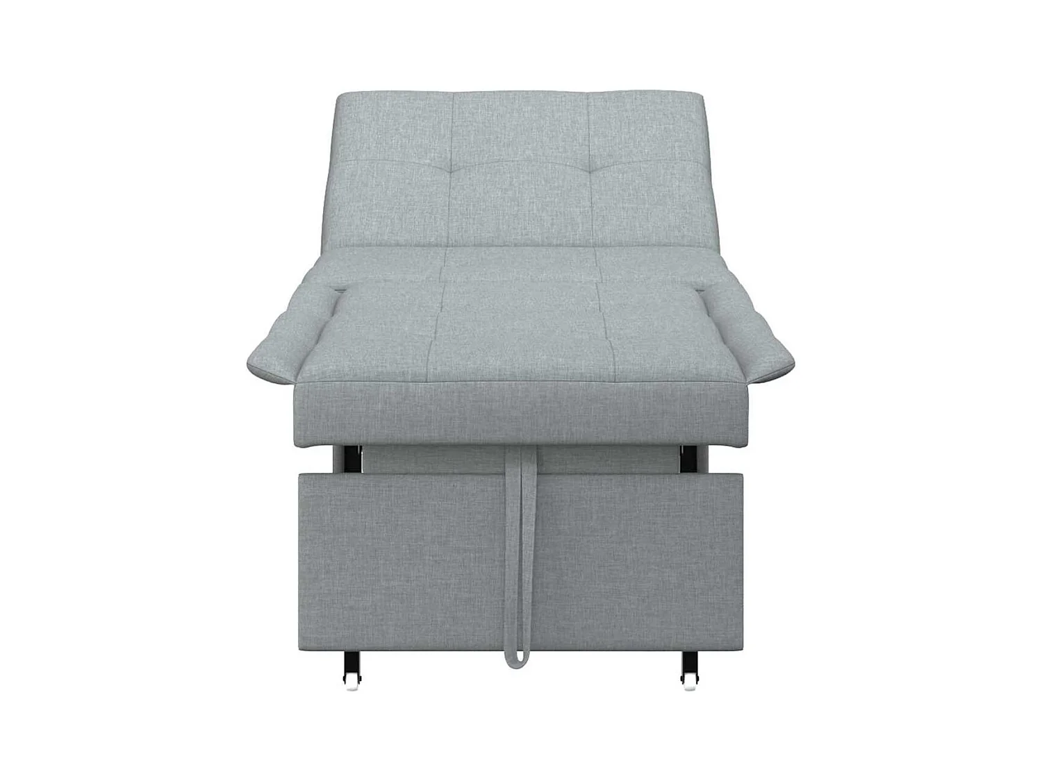 Divano letto grigio chiaro 194 x 67 x 37 cm tessuto