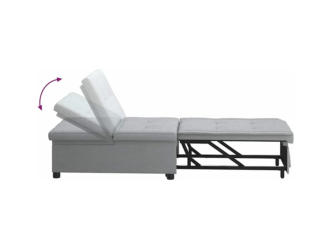 Divano letto grigio chiaro 194 x 67 x 37 cm tessuto