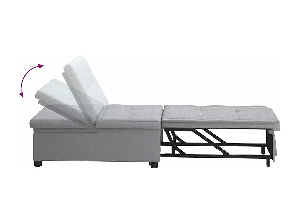 Canapé-Lit Gris clair 194 x 67 x 37 cm tissu