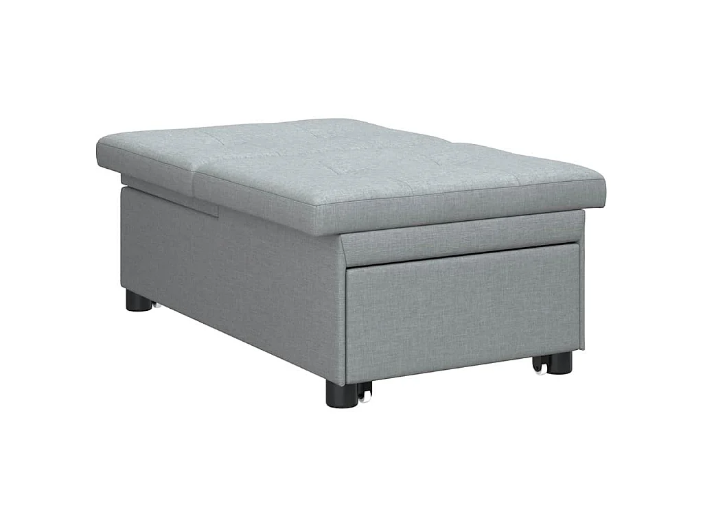 Canapé convertible 2 places en tissu gris clair 194x67x37 cm