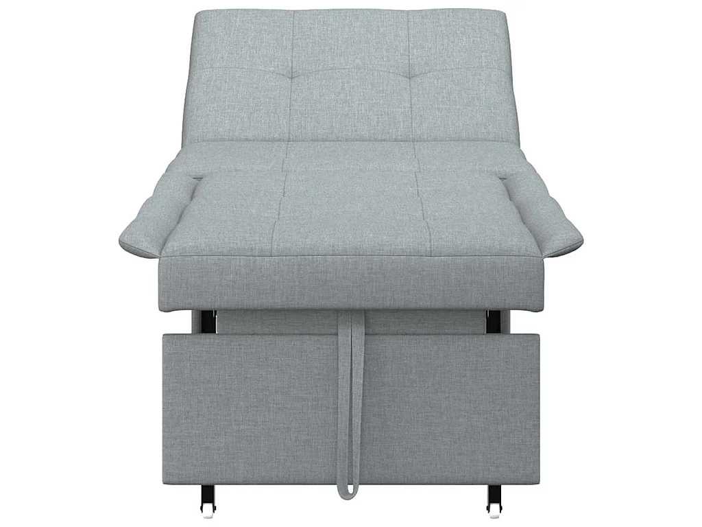 Canapé convertible 2 places en tissu gris clair 194x67x37 cm