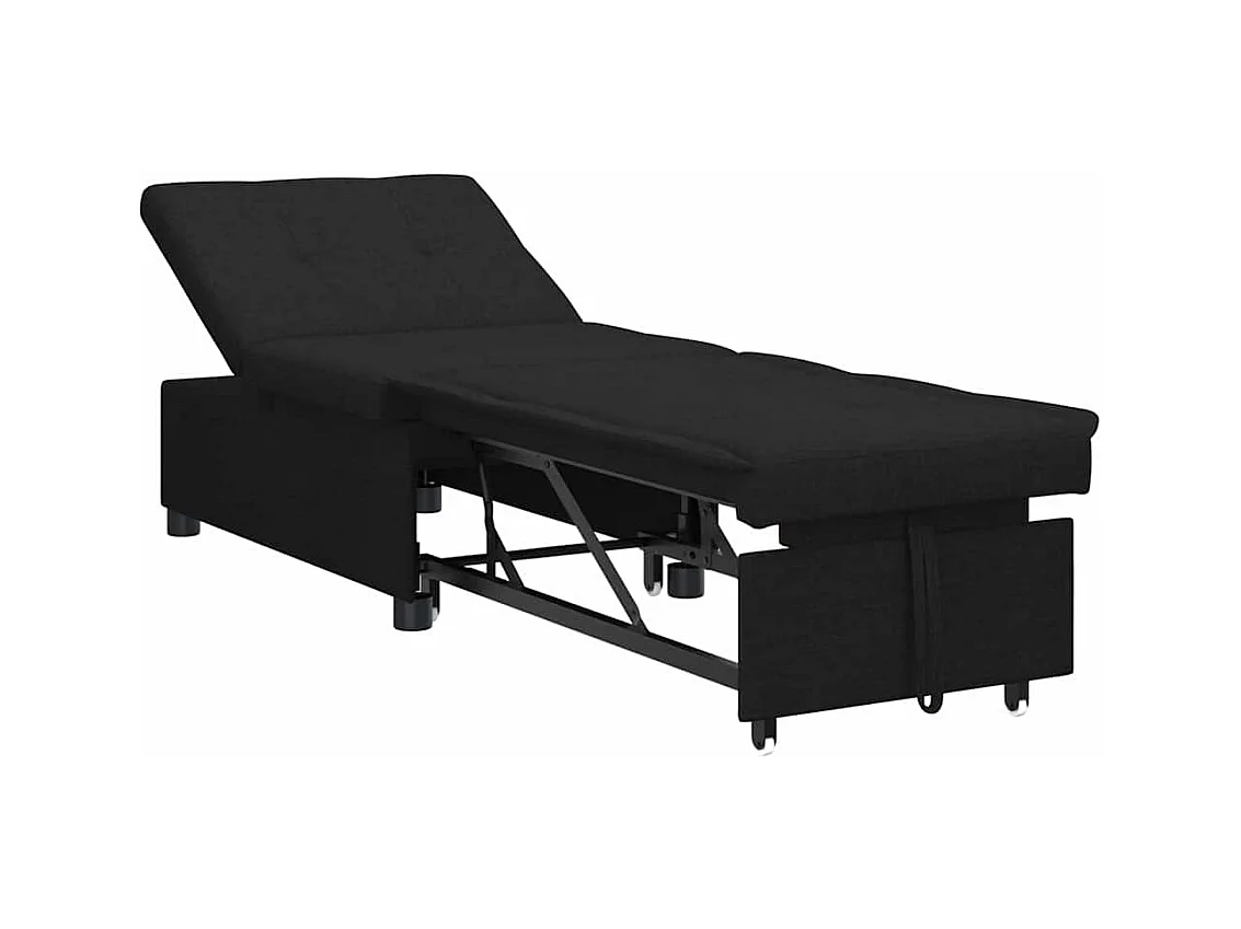 Divano letto nero 194 x 67 x 37 cm tessuto