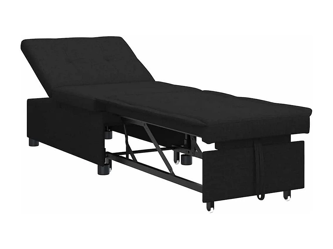 Zwarte slaapbank 194 x 67 x 37 cm stof