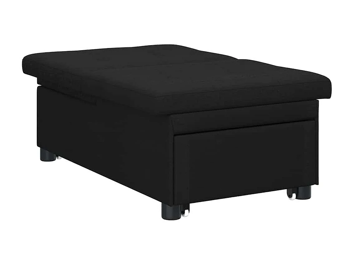 Zwarte slaapbank 194 x 67 x 37 cm stof