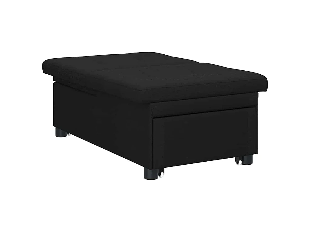 Canapé convertible 2 places en tissu noir LIT 194x67x37 cm
