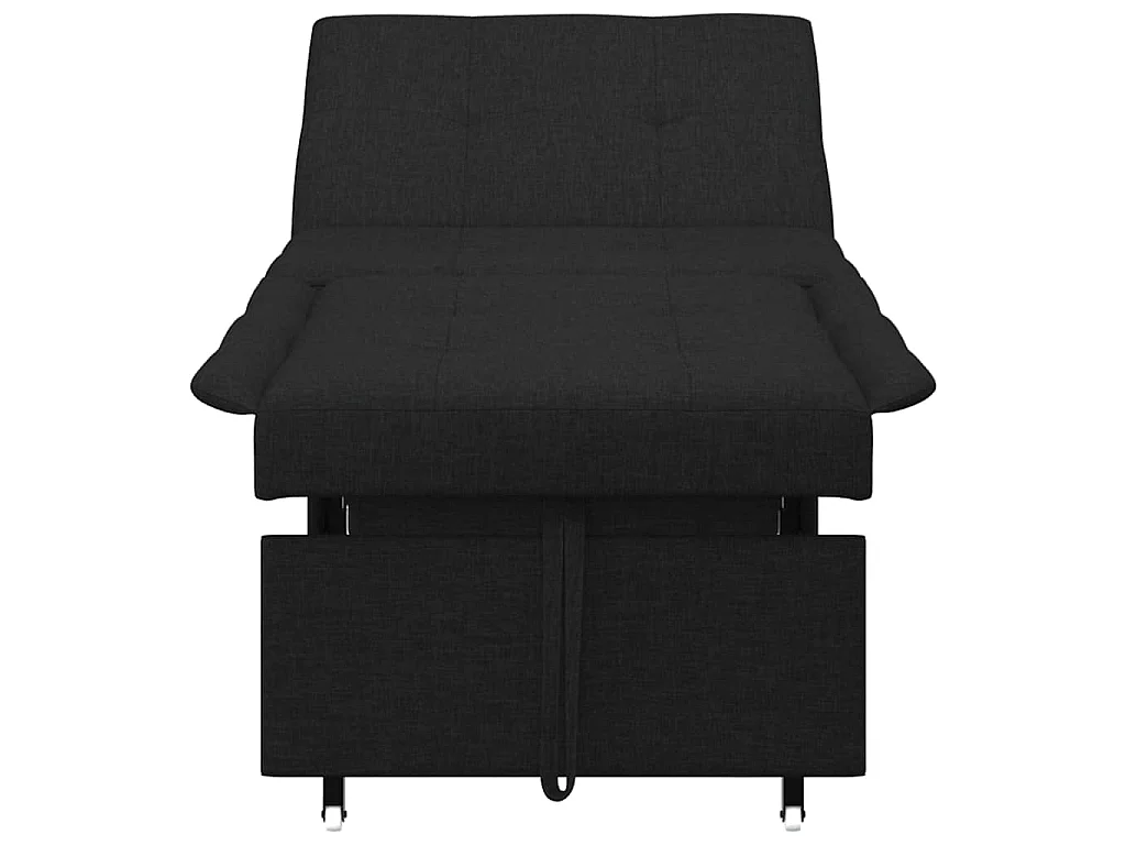 Canapé convertible 2 places en tissu noir LIT 194x67x37 cm