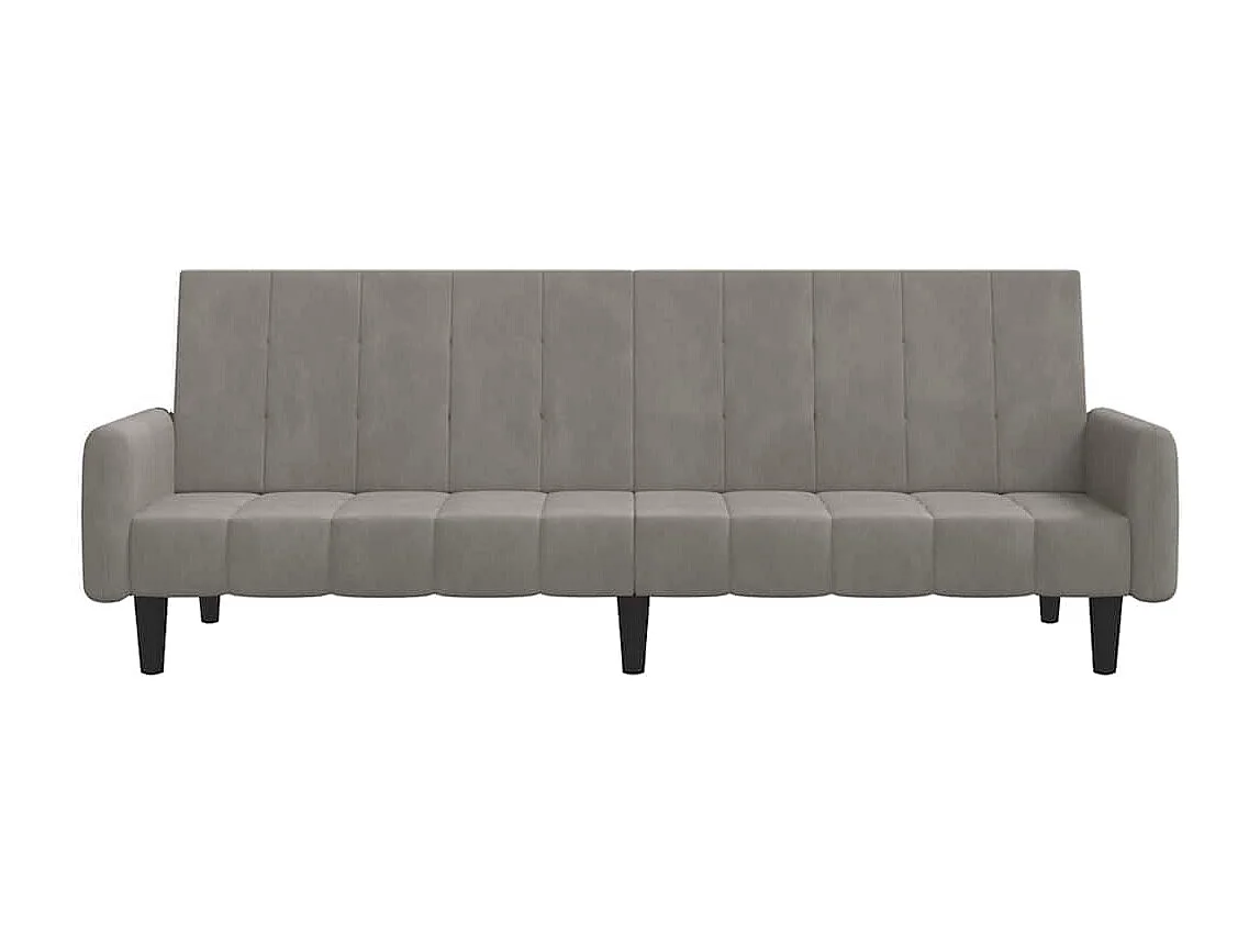 Sofá cama de 2 plazas de terciopelo gris claro
