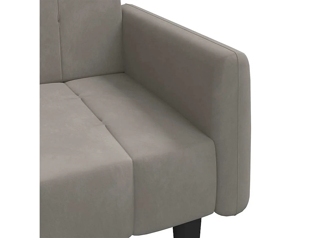 Sofá cama de 2 plazas de terciopelo gris claro