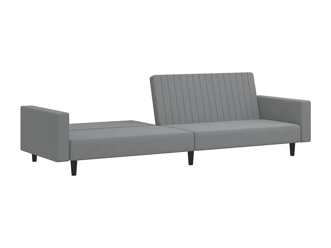 Sofá cama de 2 plazas de terciopelo gris claro