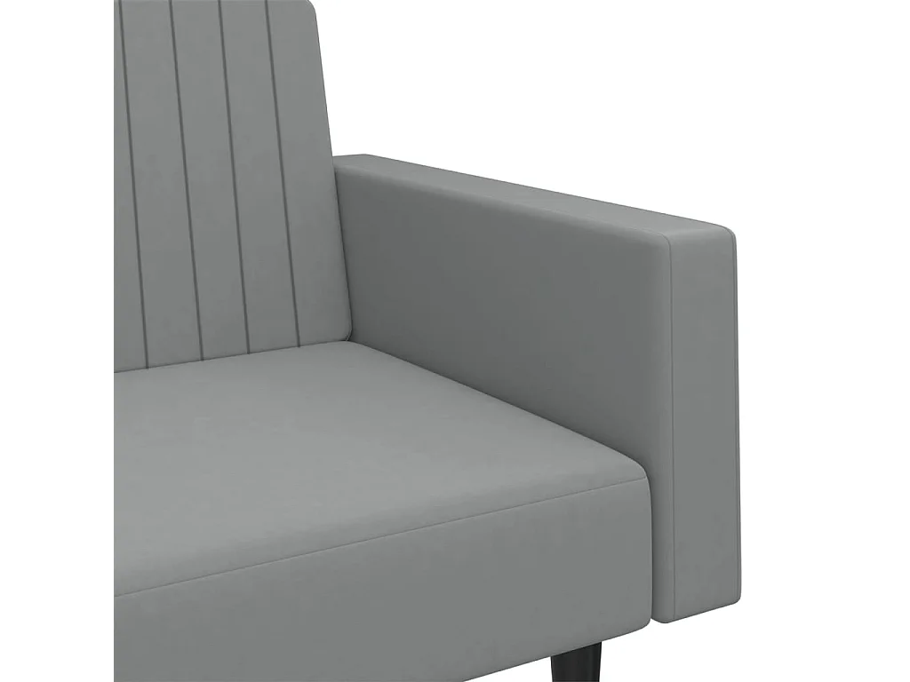 Sofá cama de 2 plazas de terciopelo gris claro