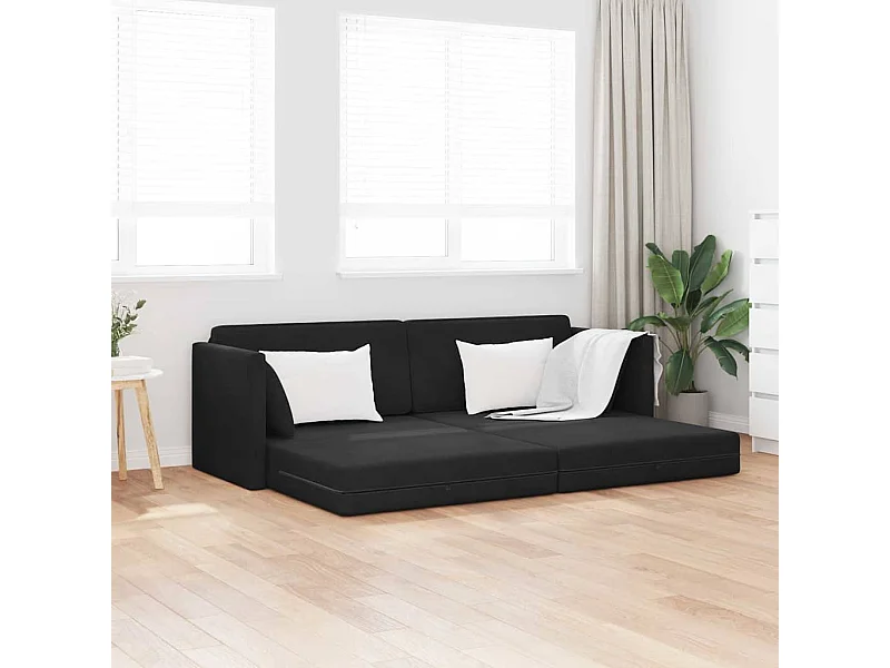 Zwarte vloerslaapbank 213 x 76 x 77 cm fluweel