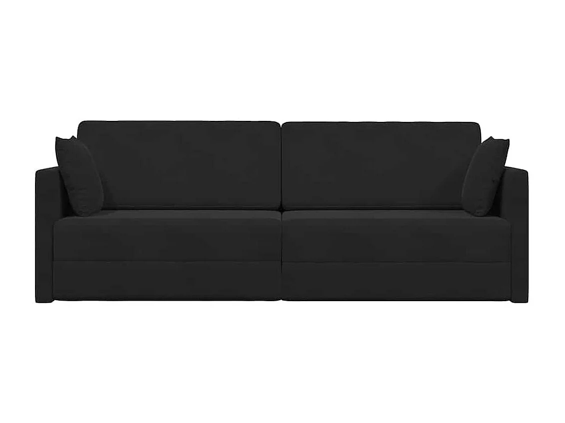 Canapé-lit au sol Noir 213 x 76 x 77 cm Velours