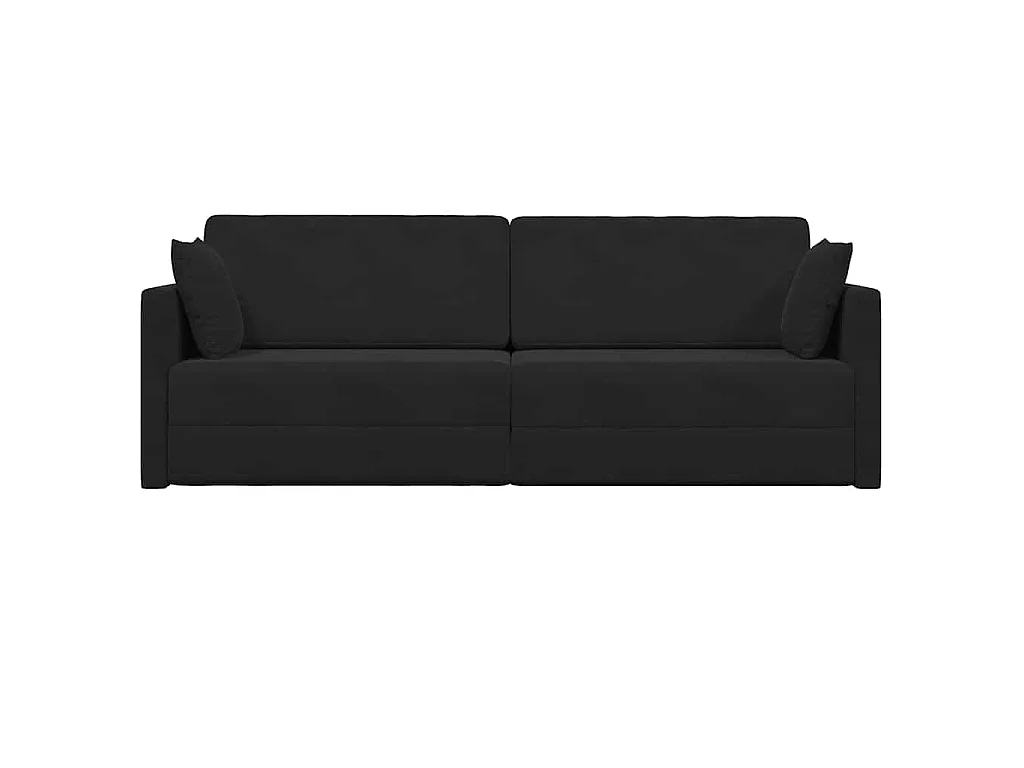 Canapé convertible 2 places en velours noir 213x76x77 cm