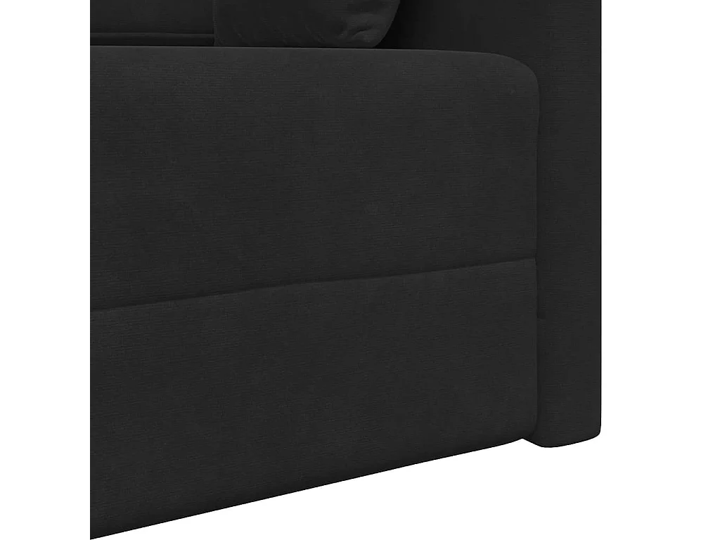 Canapé convertible 2 places en velours noir 213x76x77 cm