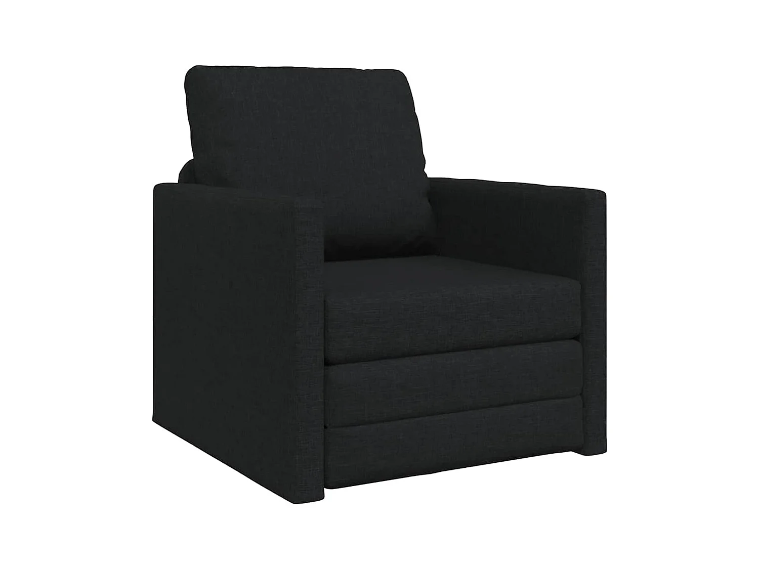 Divano letto con cuscino Tessuto nero 74 x 77 x 81 cm