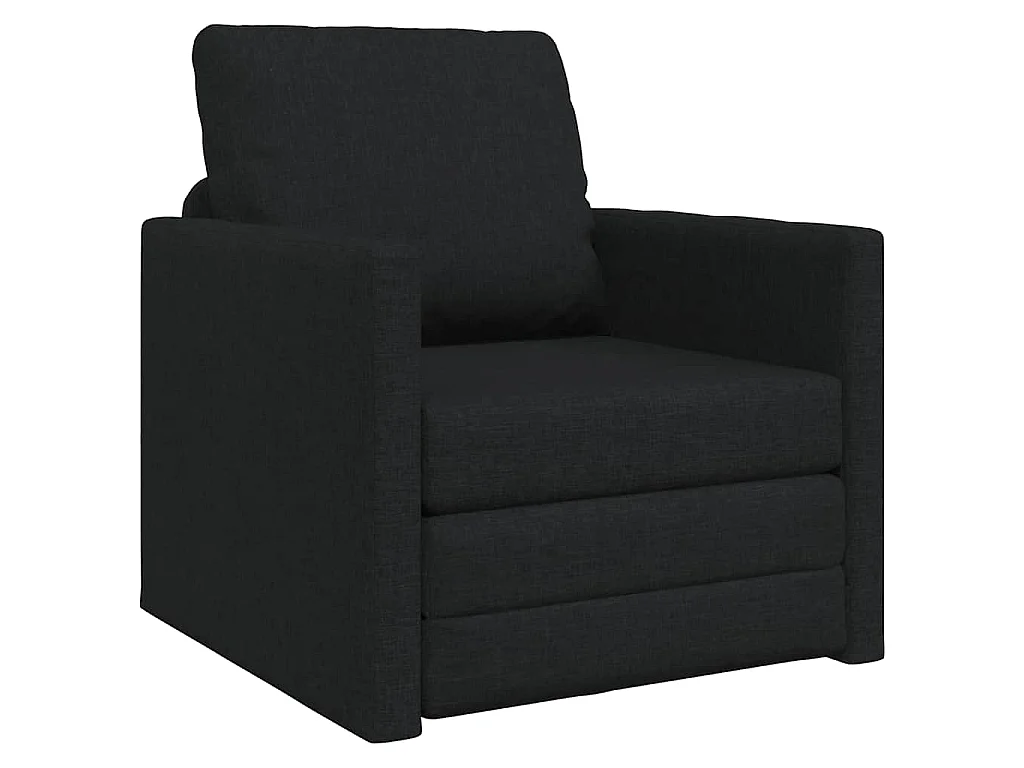 Canapé-lit avec coussin Noir 74 x 77 x 81 cm tissu