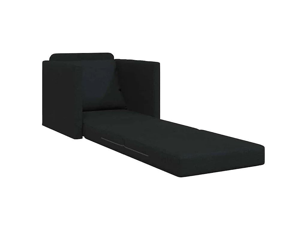 Canapé-lit avec coussin Noir 74 x 77 x 81 cm tissu