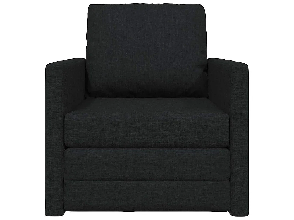 Canapé-lit avec coussin Noir 74 x 77 x 81 cm tissu