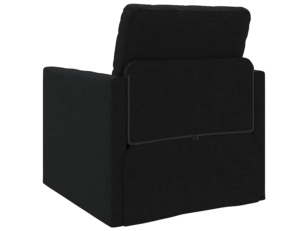 Canapé-lit avec coussin Noir 74 x 77 x 81 cm tissu