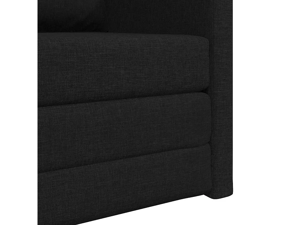 Canapé-lit avec coussin Noir 74 x 77 x 81 cm tissu