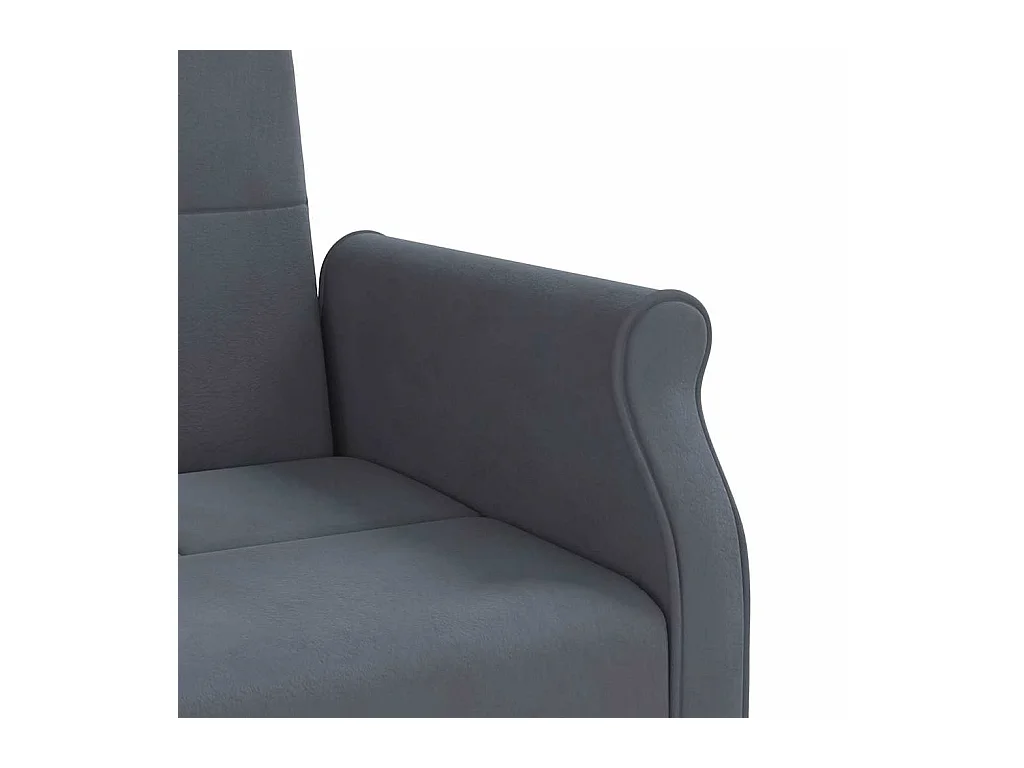 Divano letto con cuscini in velluto grigio scuro