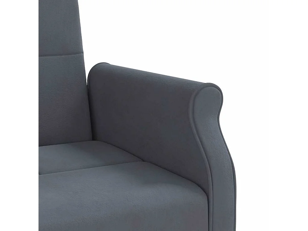 Slaapbank met donkergrijze fluwelen kussens