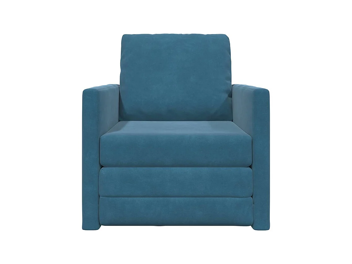 Divano letto con cuscino Blu 74 x 77 x 81 cm Velluto