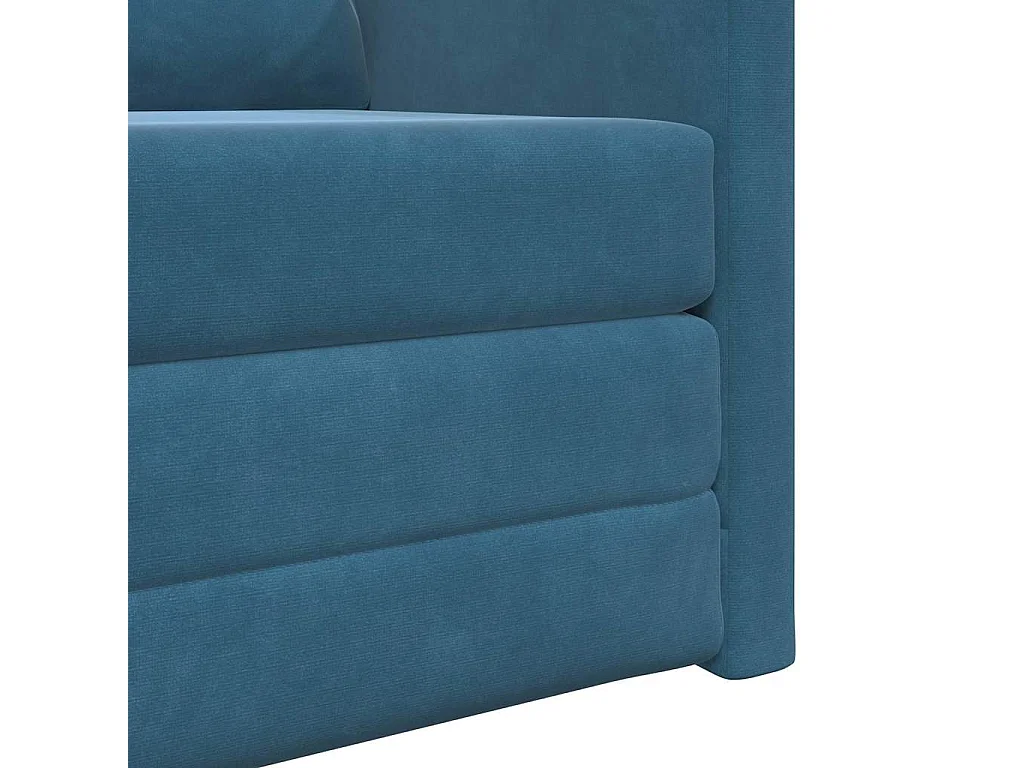 Divano letto con cuscino Blu 74 x 77 x 81 cm Velluto